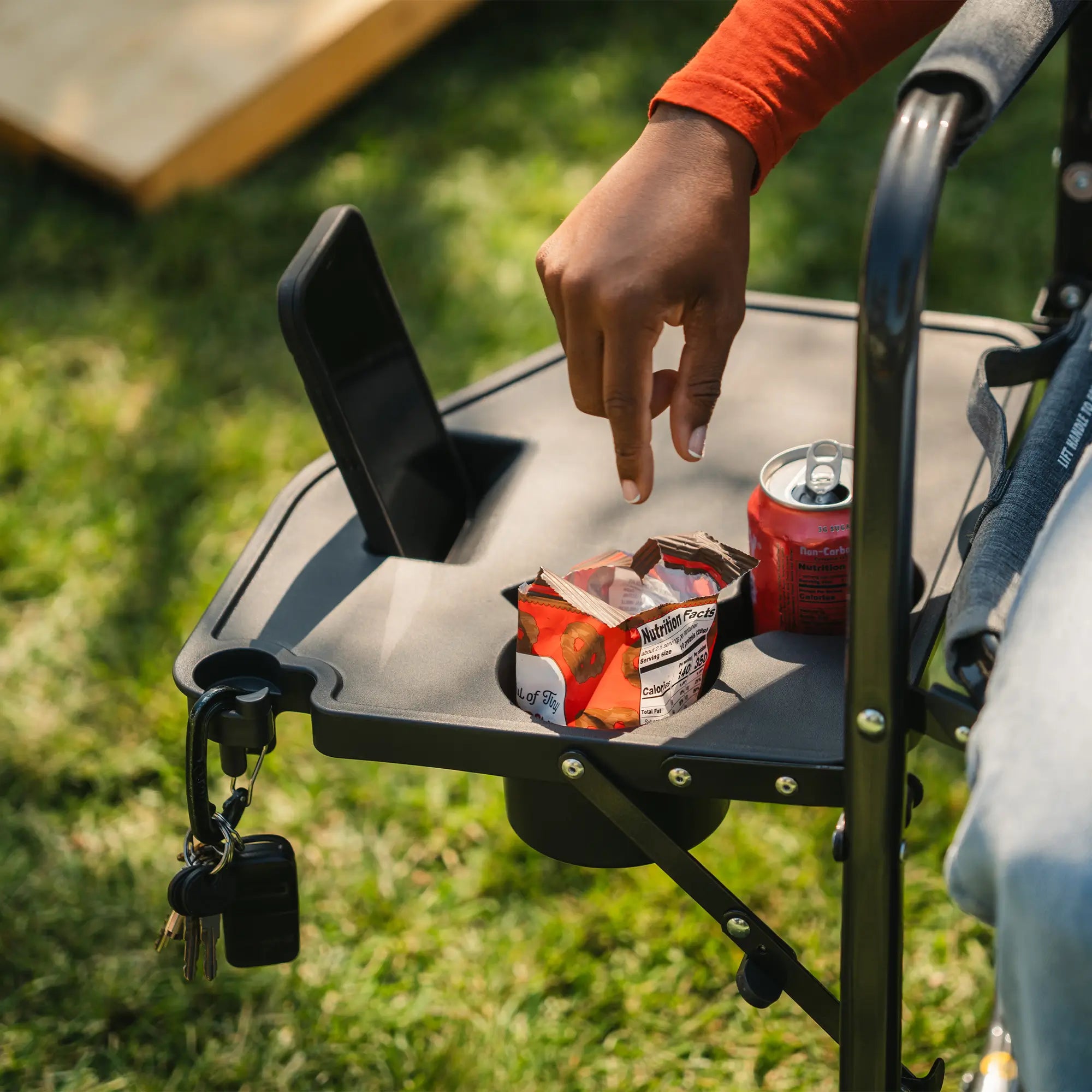 Smooth Motion Freestyle Rocker with Side Table - Choice 853 - Patented Spring-Action Rocking Chair for Camping Detail