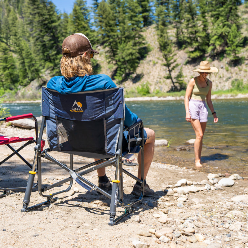 Patented Spring-Action Freestyle Rocker XL - Choice 552 - Heavy-Duty Kickback Rocker with Beverage Holder Detail