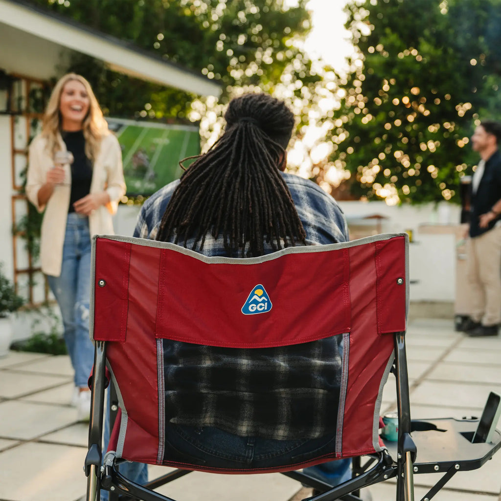 Premium All-Weather Freestyle Rocker XL with Side Table - Choice 836 - Patented Spring-Action Rocking Chair for Camping Detail