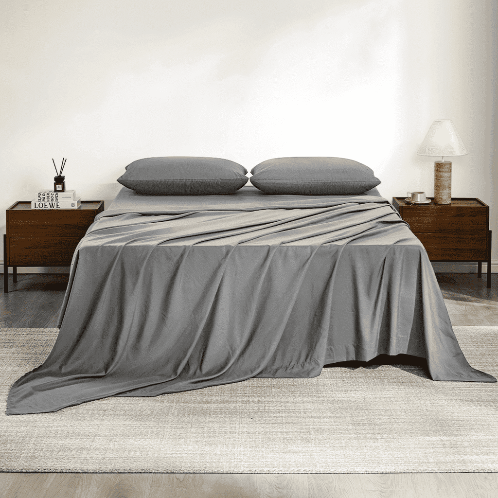Wrinkle-Resistant Full Size Bed Sheets, 4 Piece Sheets 14” Deep Pocket Sheet & Pillowcase Sets Soft Microfiber Luxury Bedding Fitted Sh... - Breathable Egyptian Cotton Flat & Fitted Sheets - Default Title