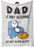 Decorative Knitted Funny Fathers Day Dad Gifts , Dads Birthday Gifts, Dad is Not Sleeping Blanket, Super Soft Throws Blanket for Napping - Super Soft Reversible Sherpa Flannel Blanket - Default Title