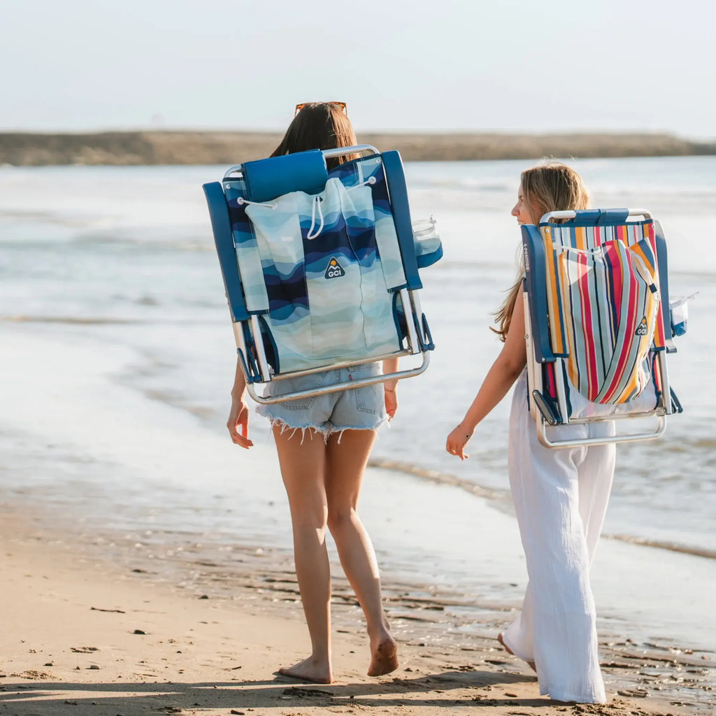 Reclining Beach Backpack Beach Chair - Choice 709 - Multi-Position Outdoor Beach Chair with Pillow Detail