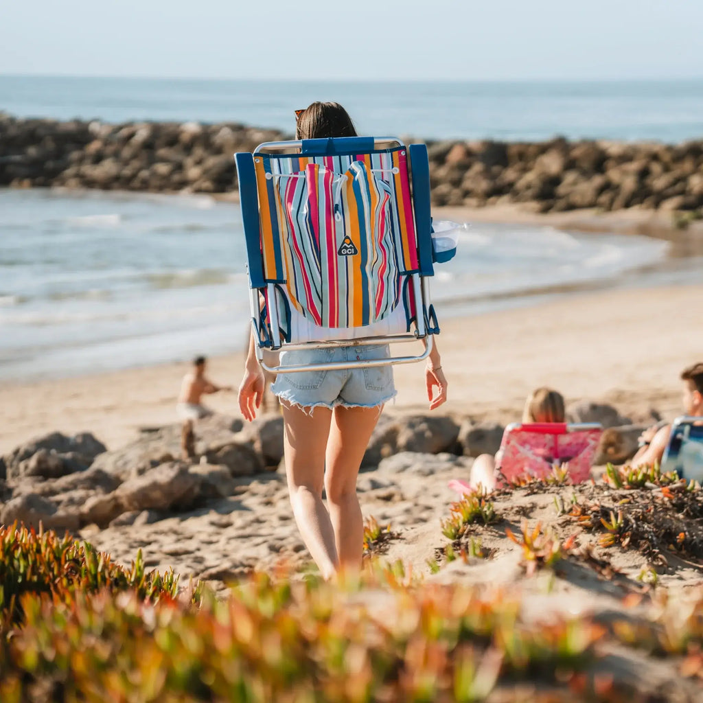 Reclining Beach Backpack Beach Chair - Choice 709 - Multi-Position Outdoor Beach Chair with Pillow Detail