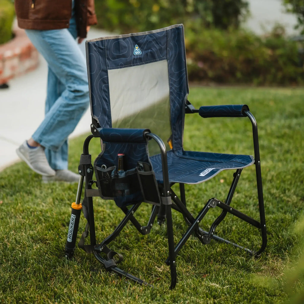 Luxury Camp Stowaway Rocker - Choice 794 - RoadTrip Rocker Smooth Motion Camp Chair Detail