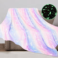 Decorative Knitted Glow in The Dark Pony Blanket for Kids, 50"x60" Soft Cozy Luminous Flannel Blanket, Christmas Birthday Gift for Girls... - Cozy Fleece Throw Blanket for Couch & Bed - Default Title