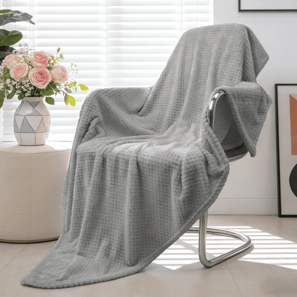 Lightweight Warm Soft Jacquard for Couch, Waffle Weave Fuzzy s for Home Decor, Lightweight and Warm Bed s for Bed Sofa Office Travel - Super Soft Reversible Sherpa Flannel Blanket - Default Title