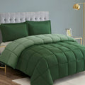 Luxurious Quilted Light Weight Down Alternative Comforter Set, Queen, Green, Reversible - Cloud-Like Soft Lightweight Bed Comforter - Default Title