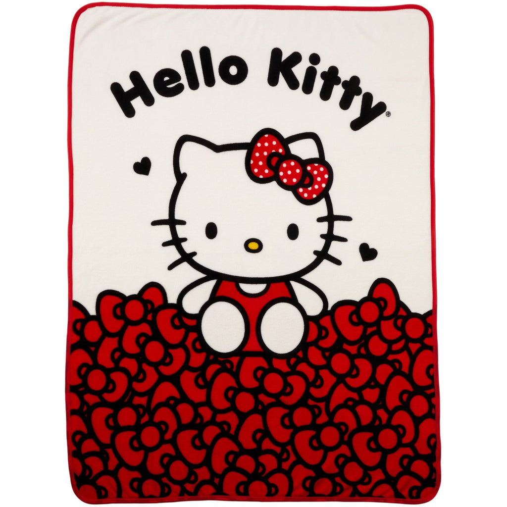 Decorative Knitted Kids Red White Print Fleece Throw Blanket, 46 x 60 - Lightweight Plush Warm Blanket for All Seasons - Default Title