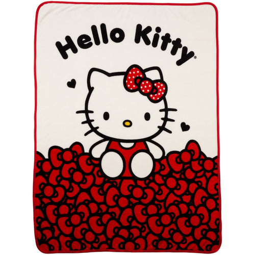 Decorative Knitted Kids Red White Print Fleece Throw Blanket, 46 x 60 - Lightweight Plush Warm Blanket for All Seasons - Default Title