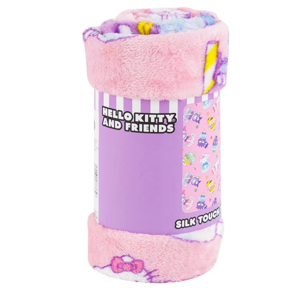 Super Soft Flannel Hello Kitty Soft and Friends Silky Fleece Throw 40"x50" Kids Blanket "Cool Treat" - Super Soft Reversible Sherpa Flannel Blanket - Default Title