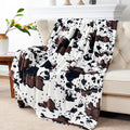 Cozy Fleece Cow Print Double Sided Faux Fur Throw Blanket, Soft Cozy Fuzzy Black and White Throw, 50x60 inches - Cozy Fleece Throw Blanket for Couch & Bed - Default Title