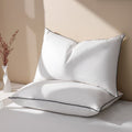 Ergonomic Memory Foam Feather Down Pillows Set of 2, Medium Firm Hotel Bed Pillow 2 Pack, Queen Size, 20 x 30 in. - Hotel Quality Plush Sleeping Pillows - Default Title