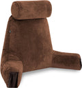 Fluffy Shredded Medium Chocolate Brown, Backrest - Detach Neck Roll, Removable Cover - Ergonomic Memory Foam Pillow for Neck Pain Support - Default Title