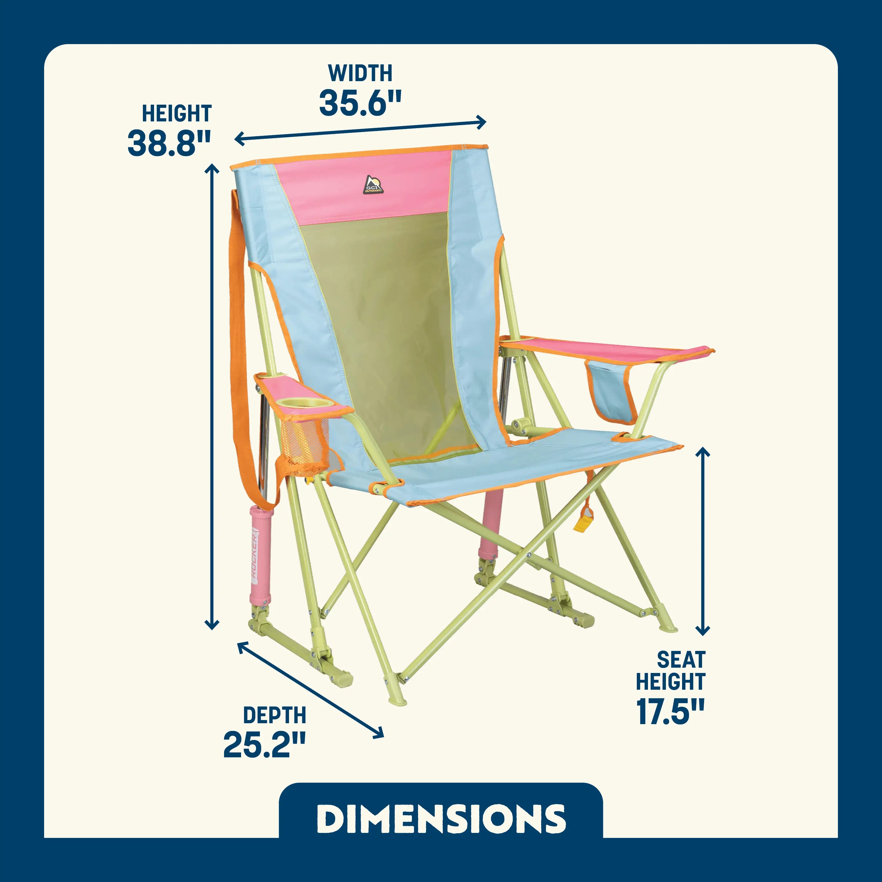 Smooth Motion Comfort Pro Rocker - Choice 375 - Patented Spring-Action Rocking Chair for Camping Detail