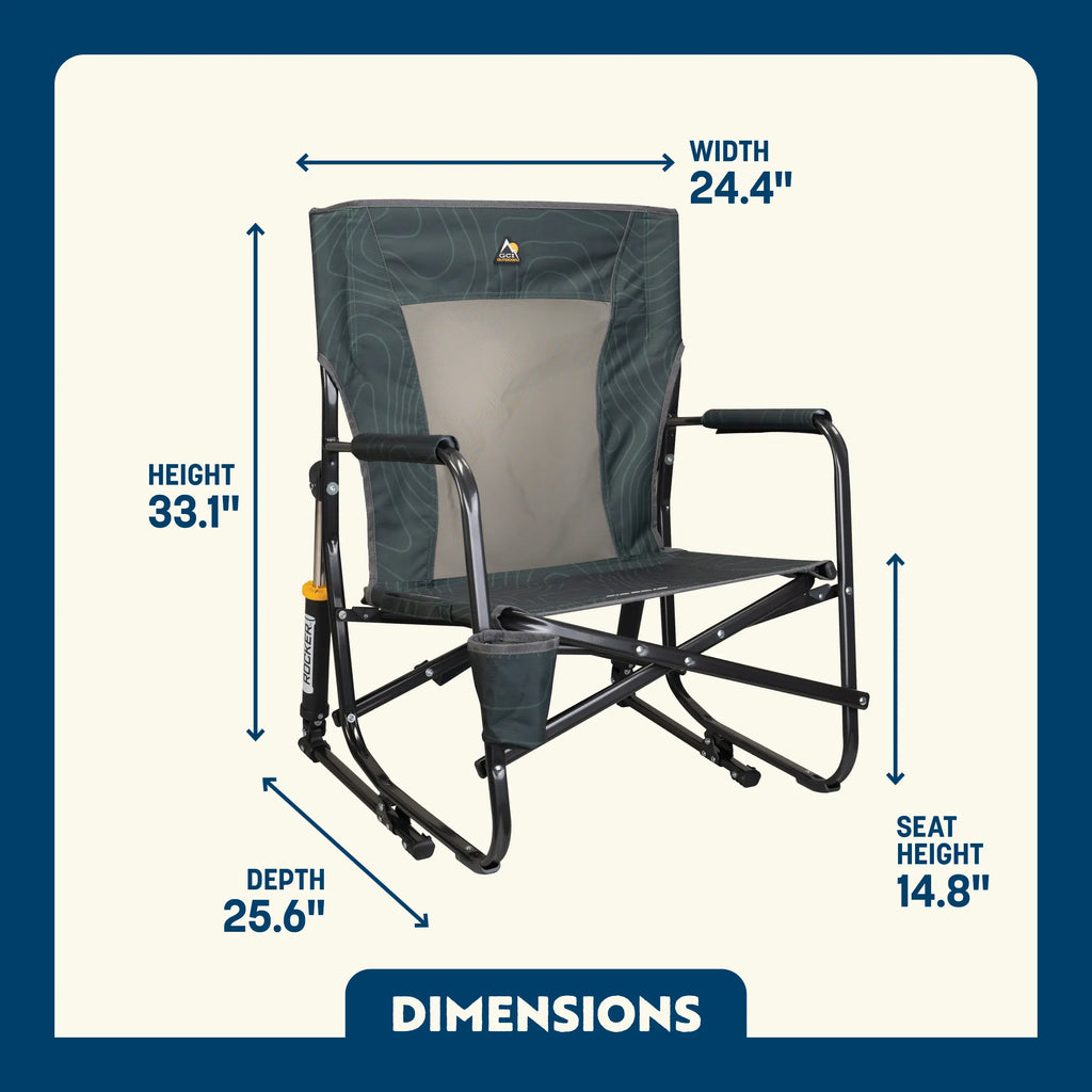 Heavy-Duty Freestyle FirePit Rocker - Choice 737 - Patented Spring-Action Rocking Chair for Camping Detail