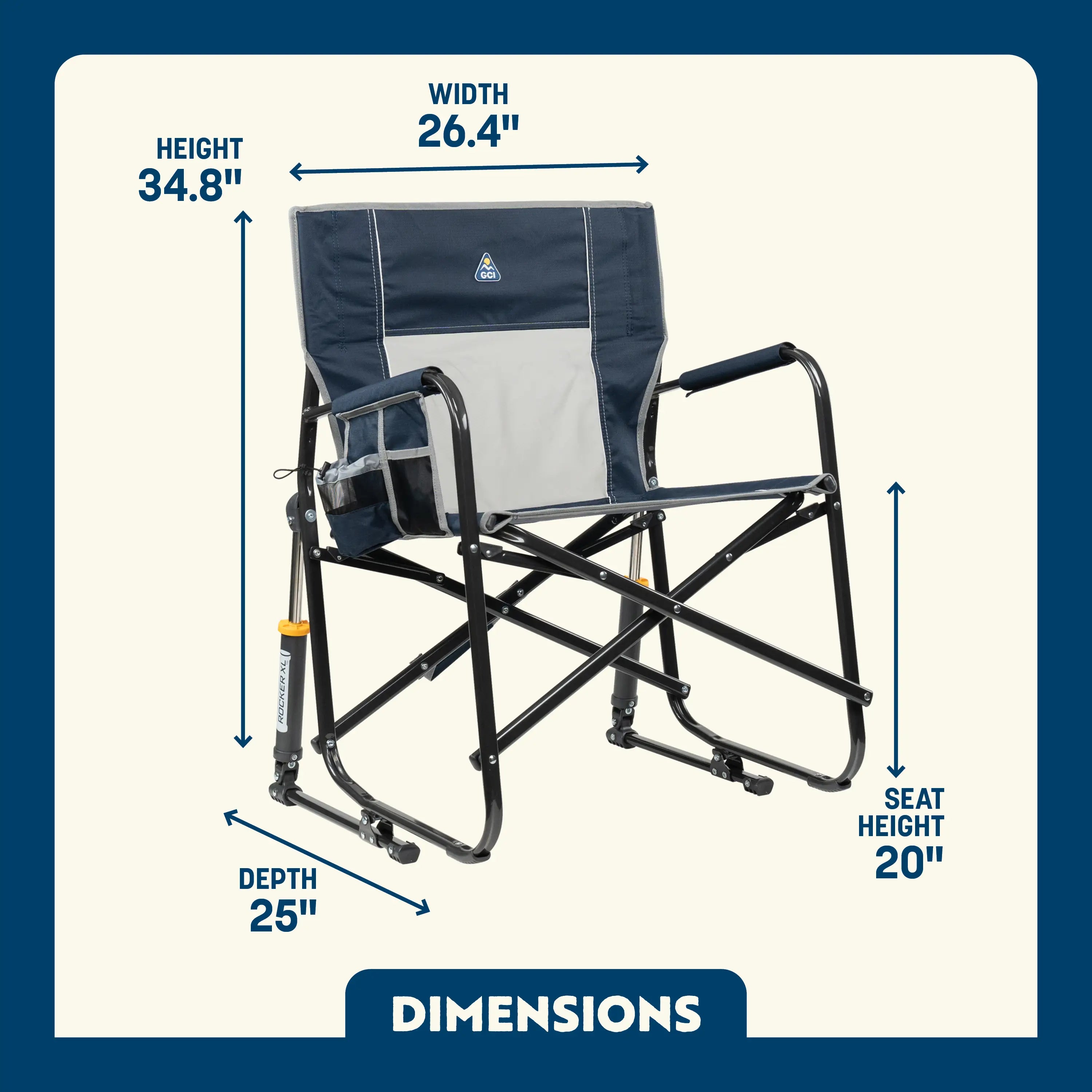 Patented Spring-Action Freestyle Rocker XL - Choice 552 - Heavy-Duty Kickback Rocker with Beverage Holder Detail