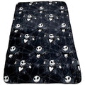 Reversible Sherpa Nightmare Before Christmas Jack Skellington 62x90 Plush Throw Blanket, 100% Polyester - Cozy Fleece Throw Blanket for Couch & Bed - Default Title