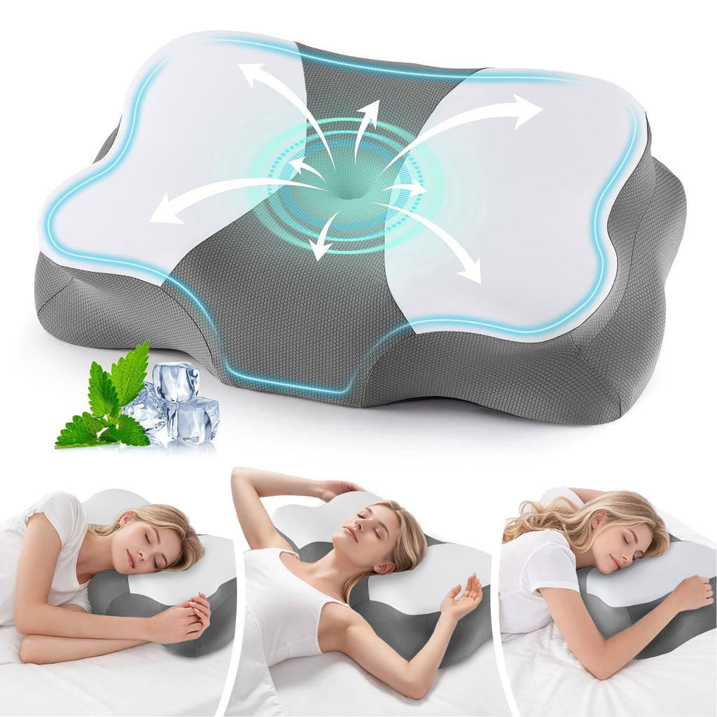 Ergonomic Memory Foam Memory Foam Cervical Pillow for Sleeping Support - Orthopedic Bed Pillow for Neck, Shoulder Pain Relief, Adults, Side... - Hotel Quality Plush Sleeping Pillows - Default Title