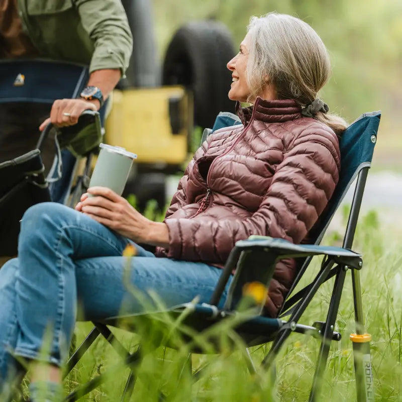 Heavy-Duty Freestyle Kickback Rocker - Choice 345 - Freestyle Rocker Portable Outdoor Folding Chair Detail