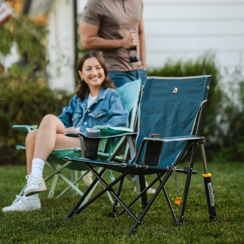 Heavy-Duty Freestyle Kickback Rocker - Choice 345 - Freestyle Rocker Portable Outdoor Folding Chair Detail