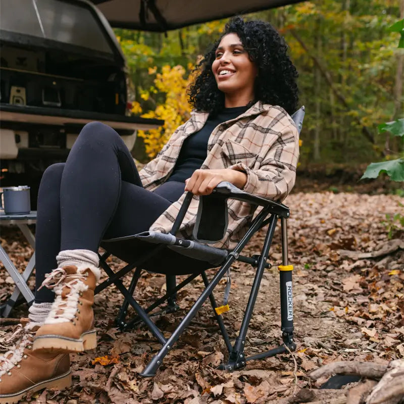 Heavy-Duty Freestyle Kickback Rocker - Choice 345 - Freestyle Rocker Portable Outdoor Folding Chair Detail