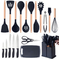 Non-Stick Safe Kitchen Utensils Set- 19 Pcs Silicone Cooking Utensils Set for Nonstick Cookware-Silicone Spatulas Set, Kitchen Gadge... - Durable Turner & Ladle Utensil Set for Home Chefs - Default Title