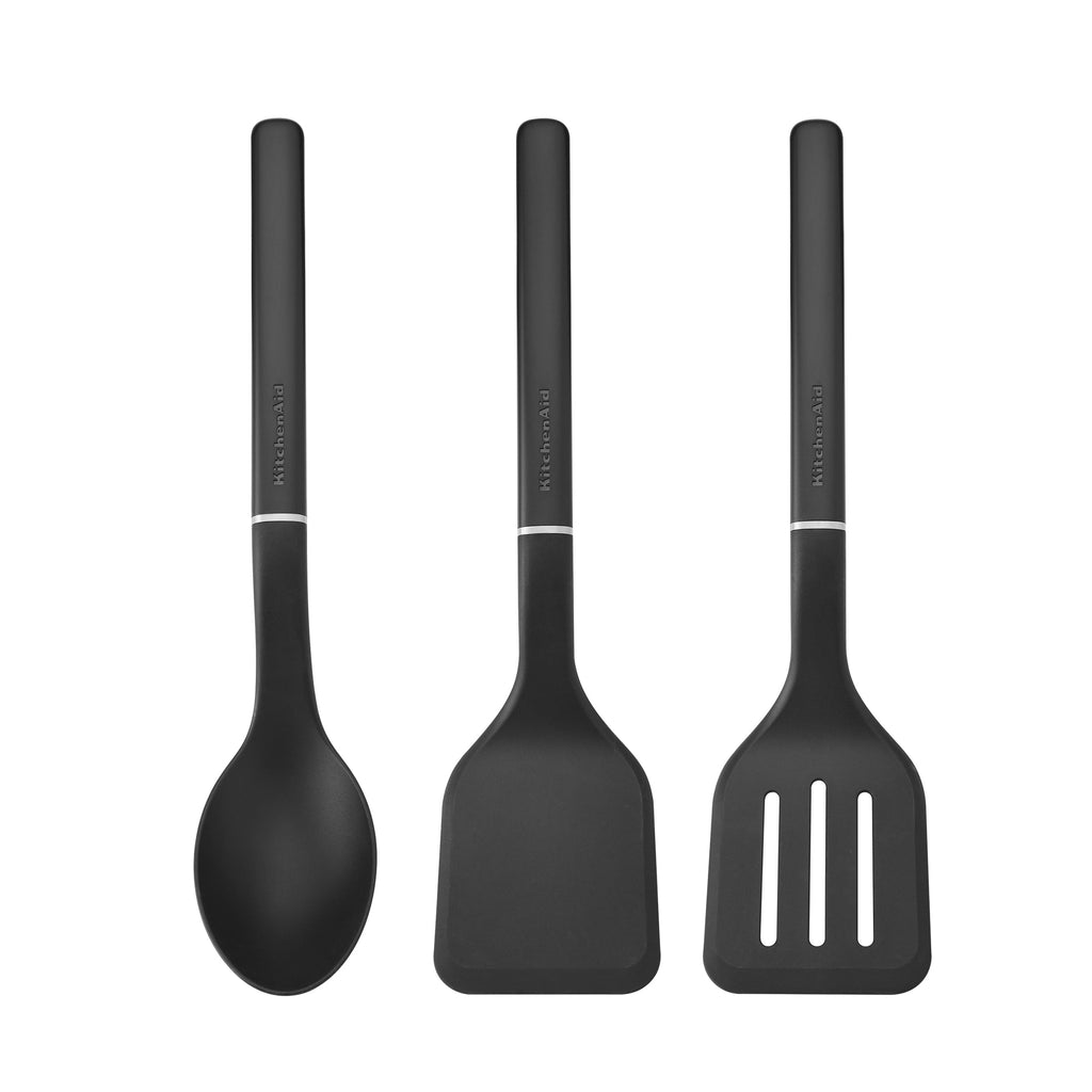 Heavy Duty 3-Piece Cooking Utensils Set with Ergonomic Handles, Black - Heavy Duty Stainless Steel Kitchen Shears - Default Title