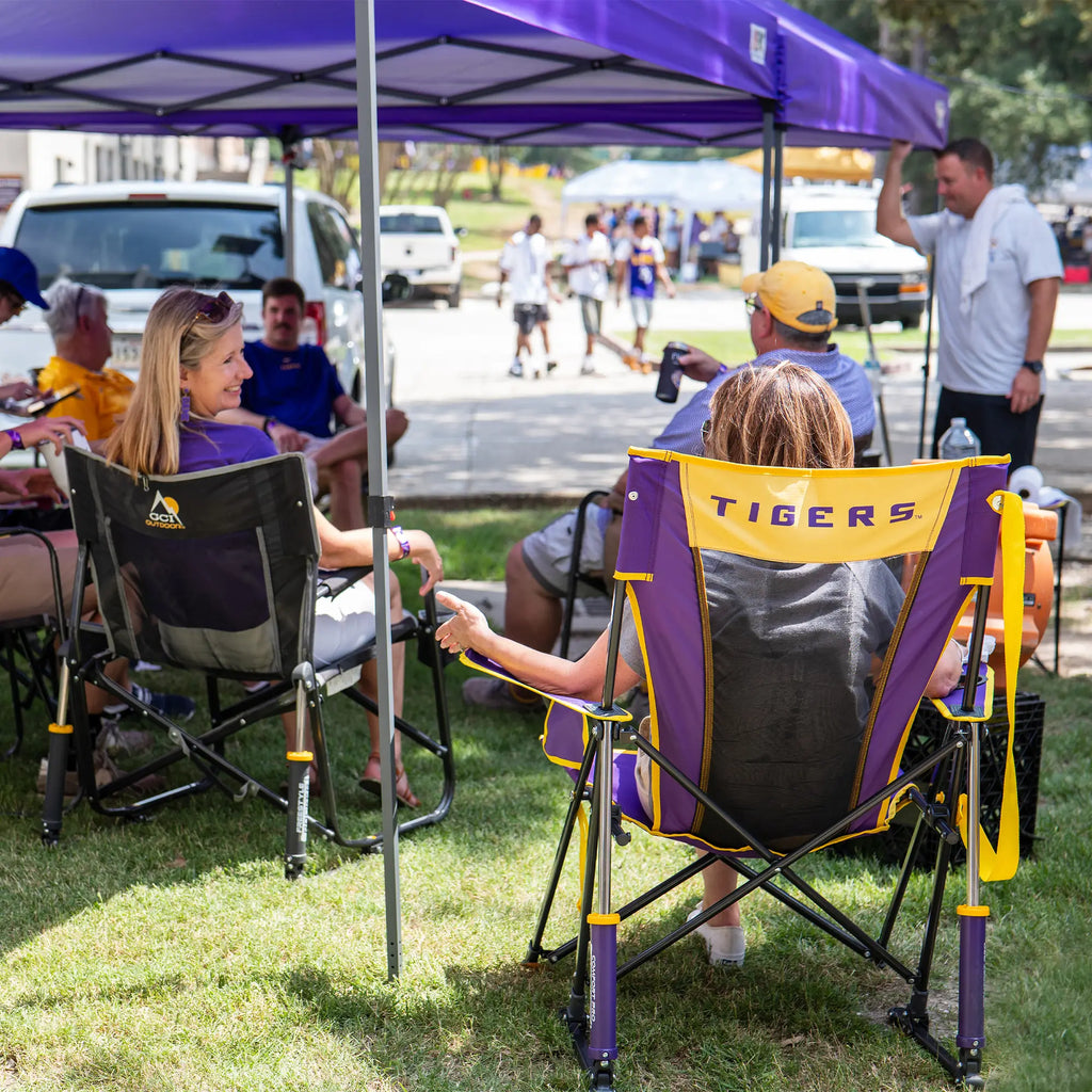 Smooth Motion College Comfort Pro Rocker - LSU Tigers - Choice 880 - RoadTrip Rocker Smooth Motion Camp Chair Detail