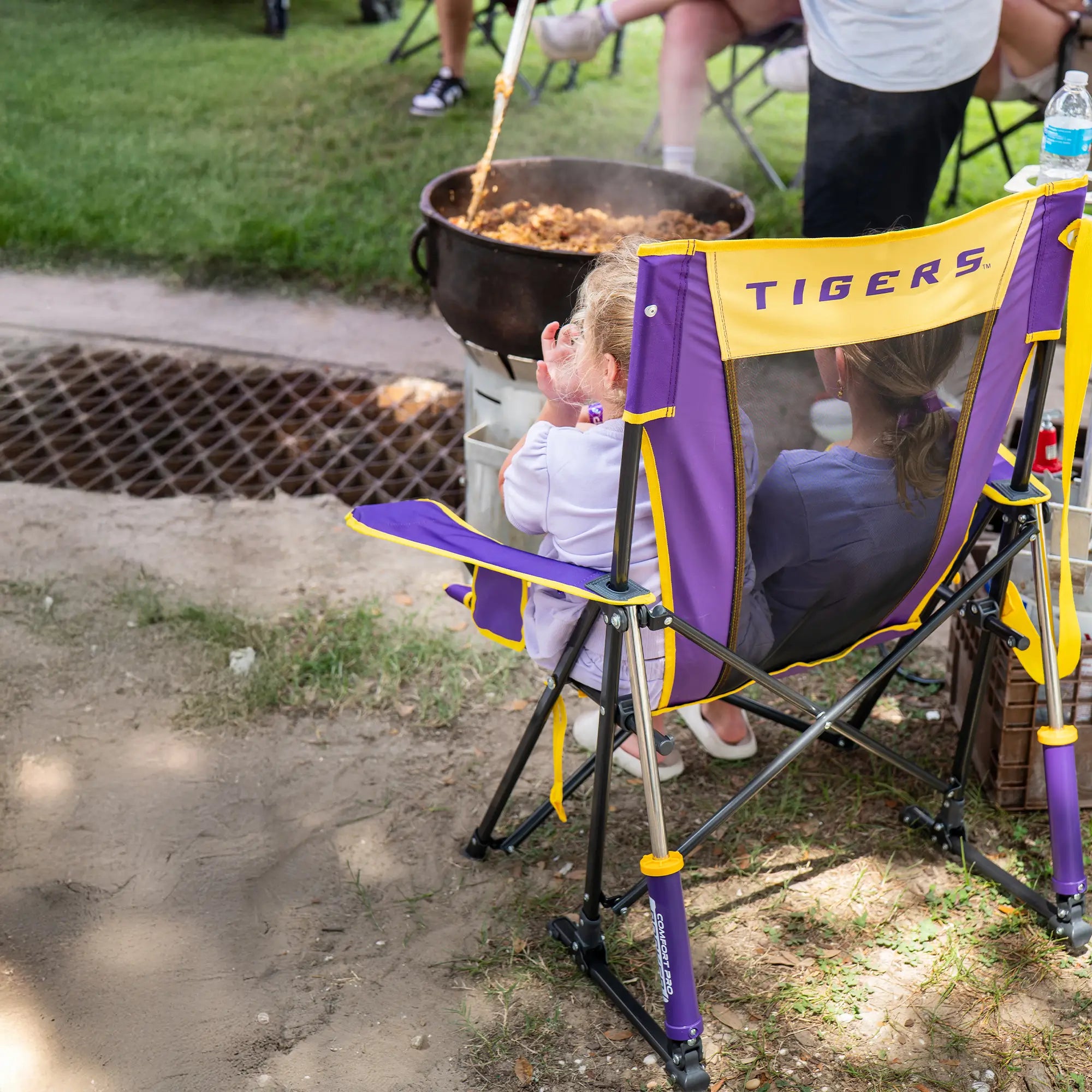 Smooth Motion College Comfort Pro Rocker - LSU Tigers - Choice 880 - RoadTrip Rocker Smooth Motion Camp Chair Detail