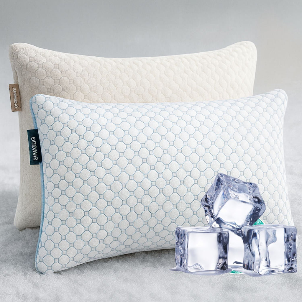 Ergonomic Memory Foam Cooling Pillows for Bed, Memory Foam Bed Pillow, Queen Pillows 20” X 28”, 2 Pack - Decorative Throw Pillow Cushion for Sofa & Bed - Default Title