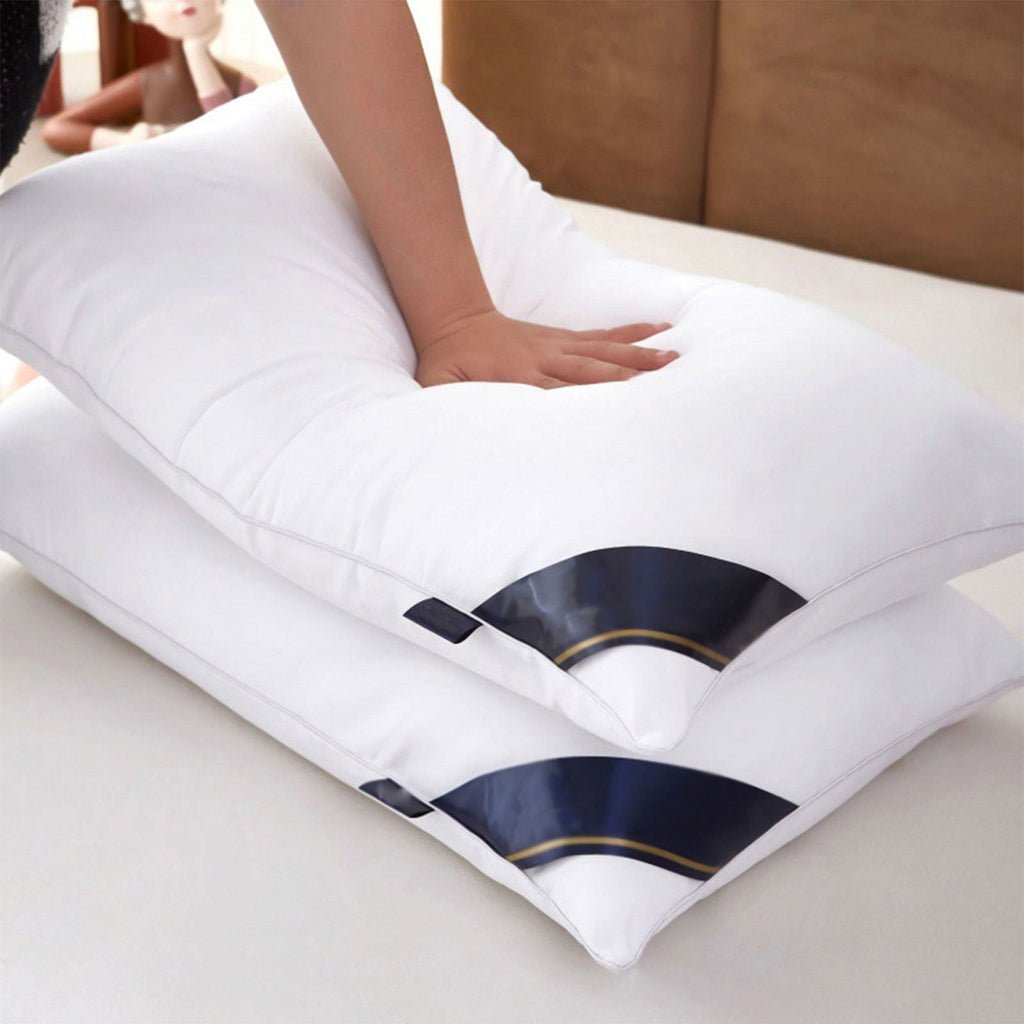 Orthopedic Support 2Pcs Soft Feather Velvet Down Pillow Standard Size, Hotel-grade Feather Pillow for Sleeping, Skin-friendly Cotton Fab... - Ergonomic Memory Foam Pillow for Neck Pain Support - Default Title