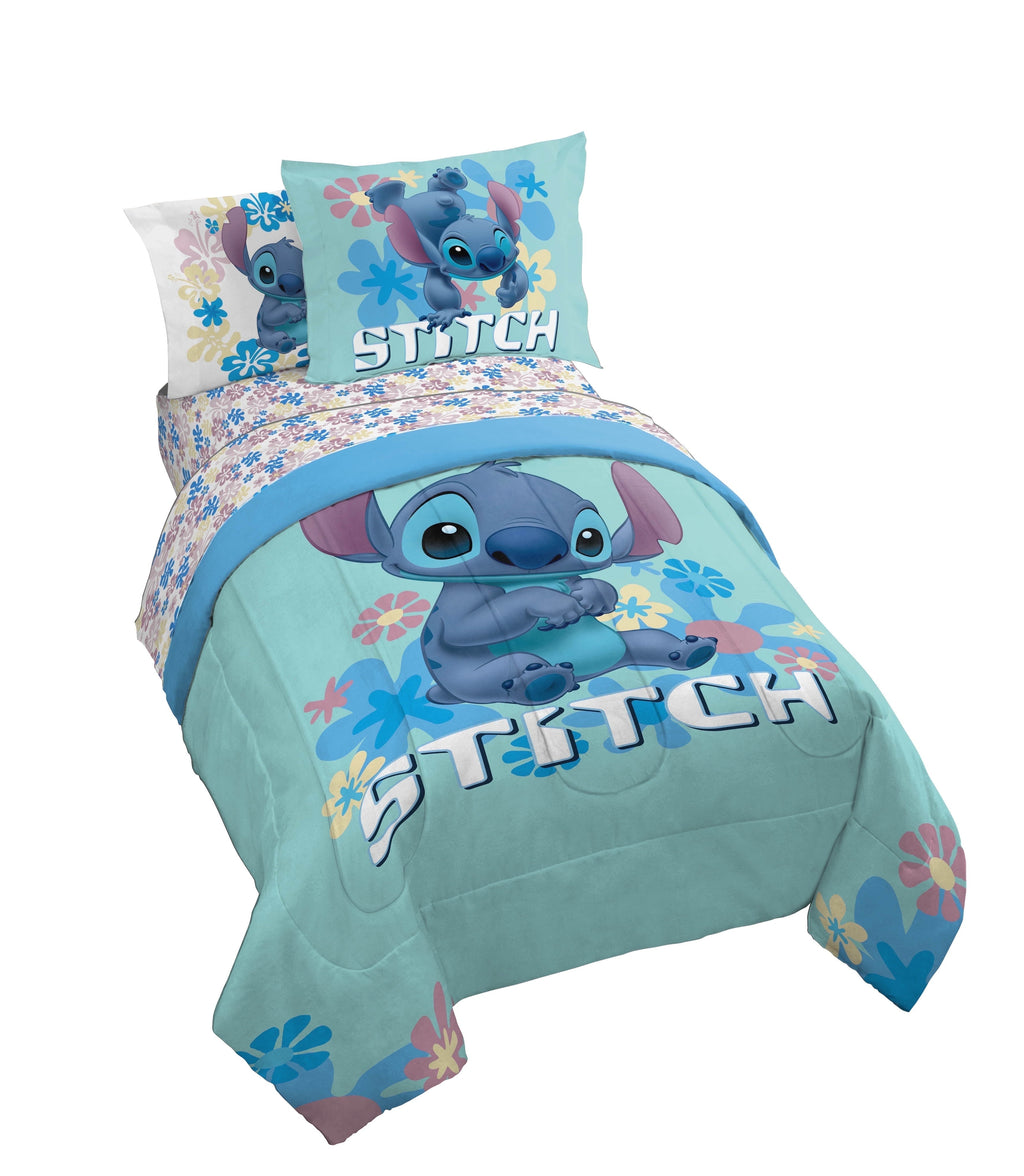 Heavyweight Warmth Lilo and Stitch Sweet Stitch 5 Piece Twin Size Kids Comforter Set with Sham - Super Soft Bed Set for Kids - Luxurious Quilted Duvet Cover Set - Default Title