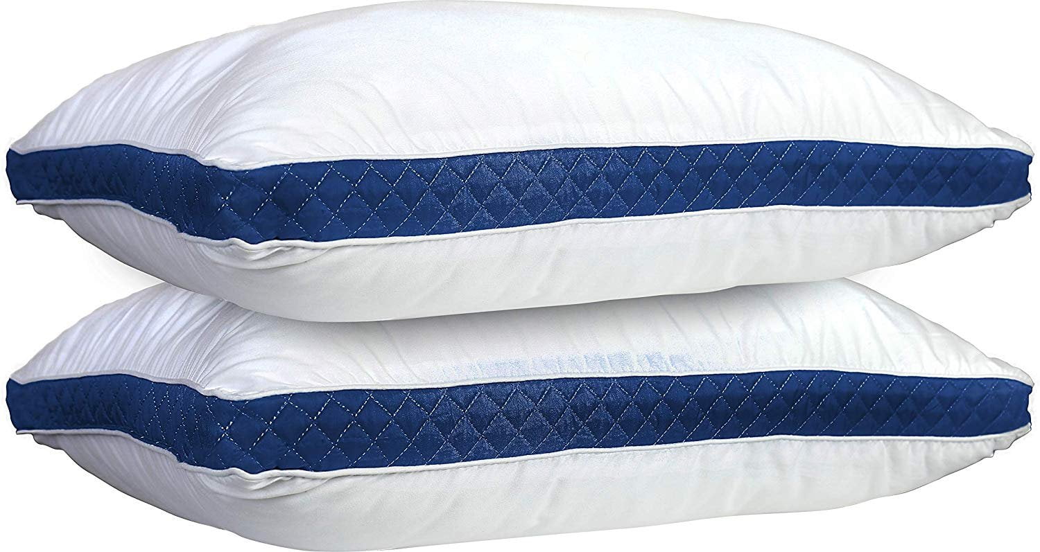 Ergonomic Memory Foam Gusseted Quilted Bed Pillows - Set of 2 Premium Bed Pillows for Side Sleepers and Back Sleepers - 2 Pack (King Size, Na - Decorative Throw Pillow Cushion for Sofa & Bed - Default Title