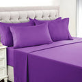 Ultra-Soft King Bed Sheets - 16 Inch Deep Pocket 6 Piece Microfiber Bedding Sheets & Pillowcase Sets - Purple - Premium Ultra-Soft Pillowcase Pair for Sleeping - Default Title