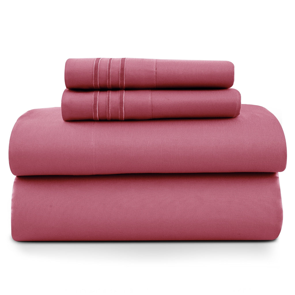 Ultra-Soft Size Sheet Set, 4-Piece Plain Soft Microfiber – Deep Pocket Bed Sheets, Includes 1 Fitted Sheet, 1 Flat Sheet, 2 Pill... - Premium Ultra-Soft Pillowcase Pair for Sleeping - Default Title