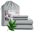 Wrinkle-Resistant Rayon - 4 Piece Cooling Bed Sheets Set, Gray - Luxury Bed Sheet Set with Deep Pockets - Default Title