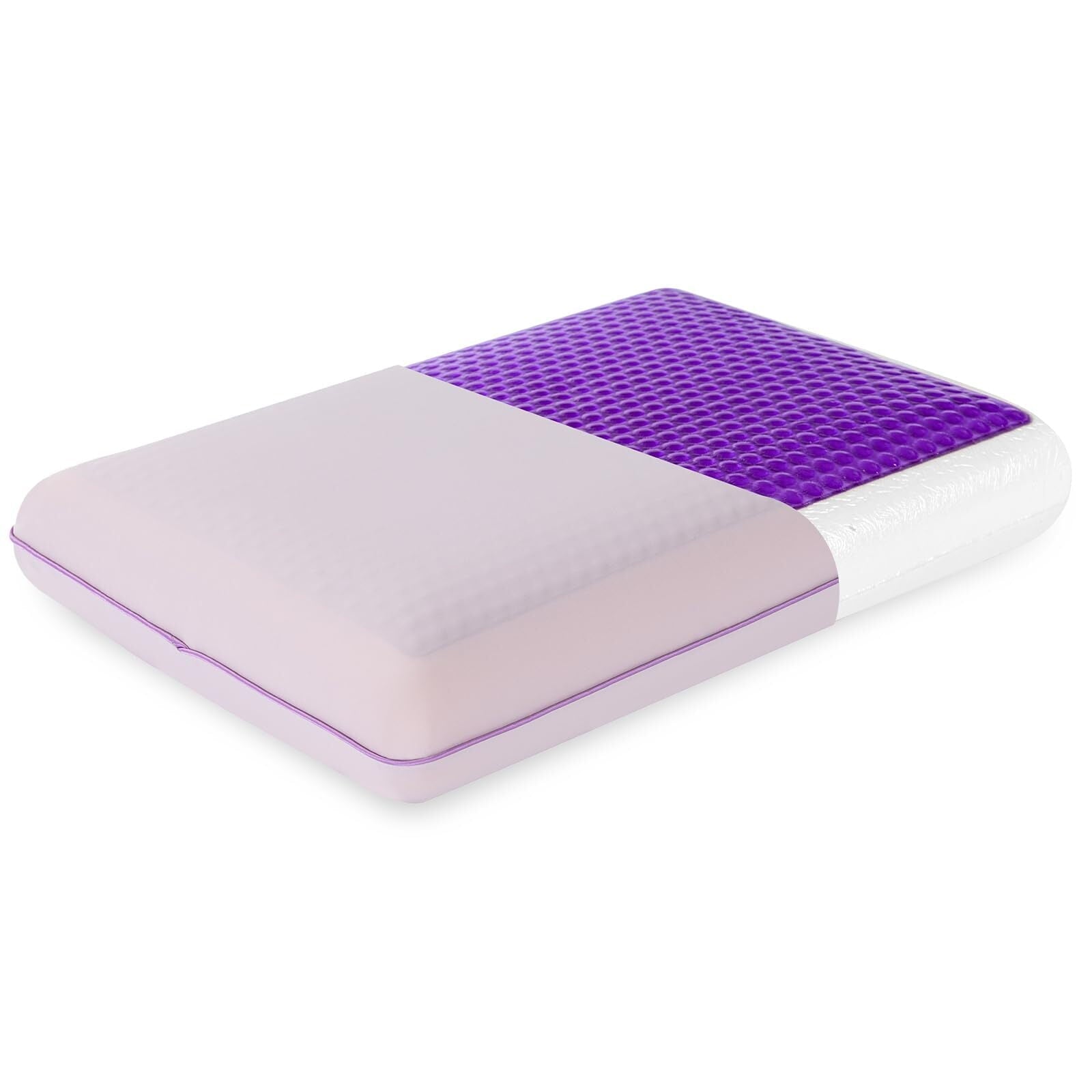 Hotel Collection Memory Foam Pillow, Cooling Gel Bed Pillow, Queen, Purple - Hotel Quality Plush Sleeping Pillows - Default Title
