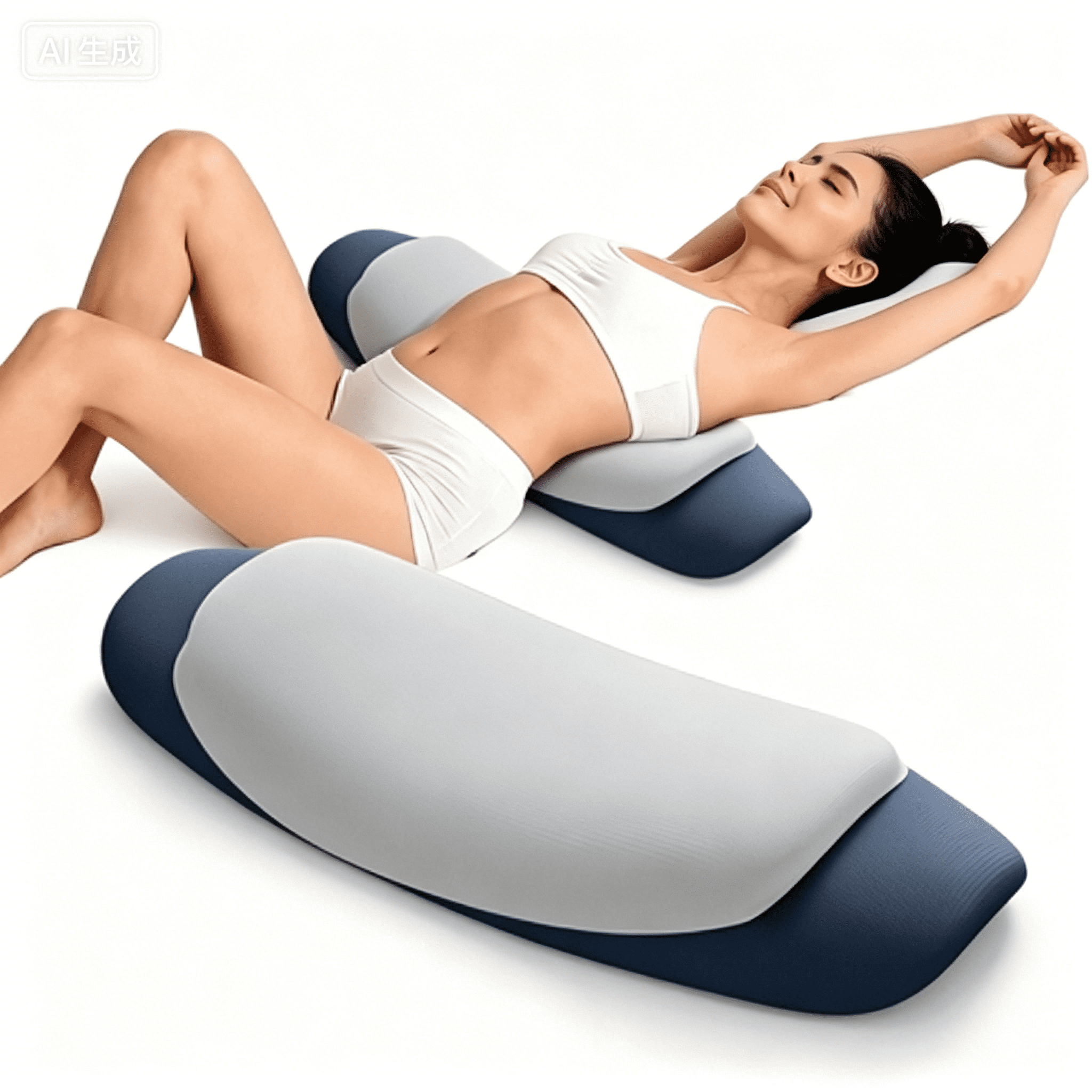 Ergonomic Memory Foam Lumbar Support Pillow for Bed, Memory Foam Ergonomic Lower Back Support Waist Pillow for Side Back and Stomach Sleepe... - Orthopedic Shredded Foam Bed Pillow Set - Default Title