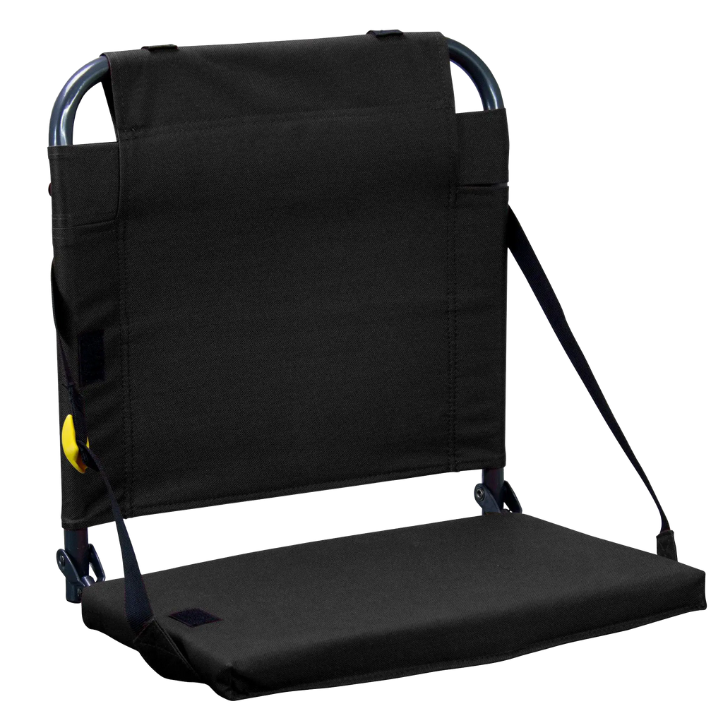 Compact Cushion BleacherBack - Choice 696 - Bleacher-Friendly Stadium Chair with Back Support - Black