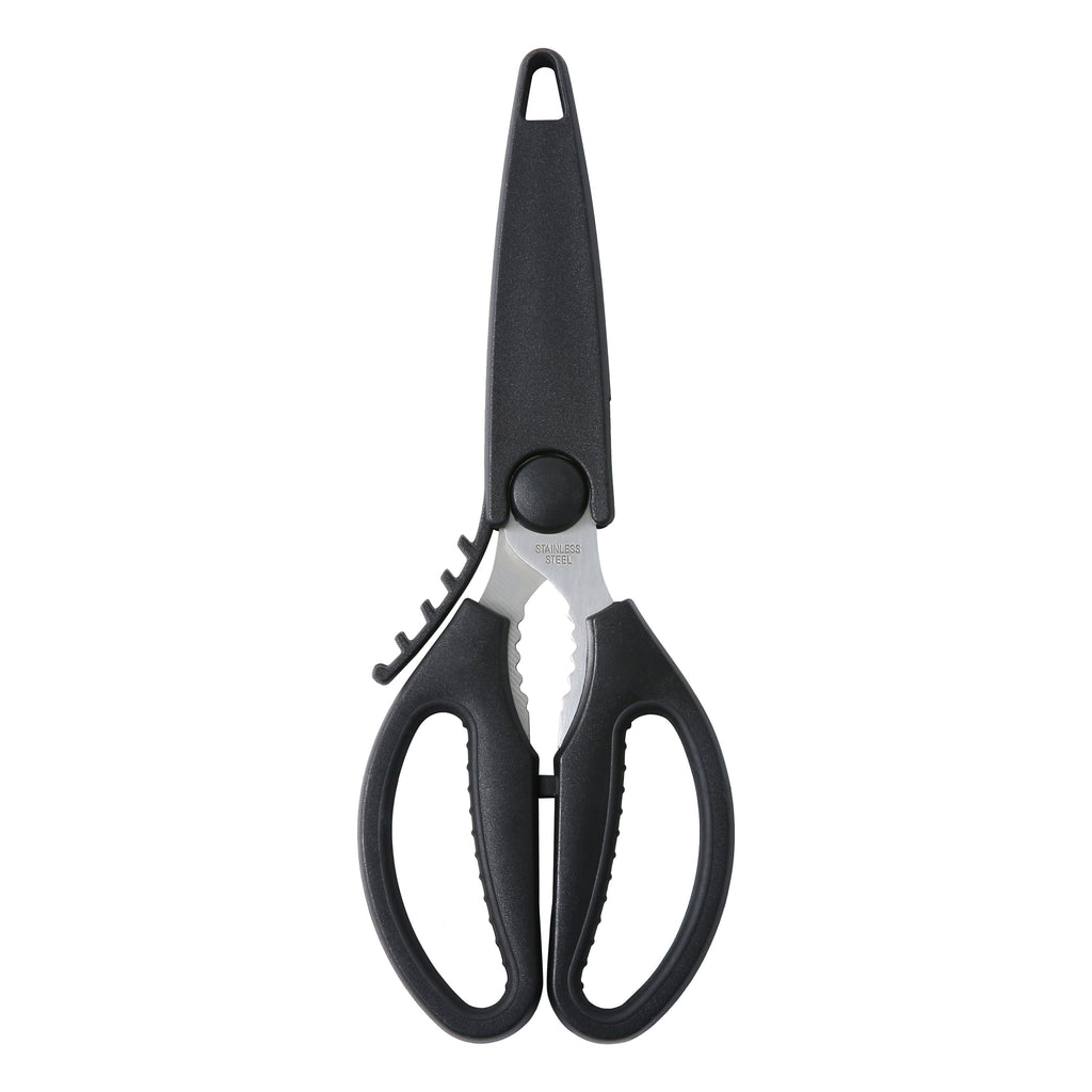 Multi-Functional Stainless Steel Multi-Purpose 8.6in Kitchen Shears - Premium Stainless Steel Garlic Presser & Peeler - Default Title