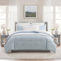 Hypoallergenic Cloud Stripe 11-Piece Comforter Set with Sheets, Blue, Queen - Hypoallergenic Ultra-Fluffy Quilt for Winter - Default Title