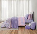 Fluffy Down Alternative 14pc College Dorm Essentials Bundle, Twin-XL, Reversible Bed in a Bag Comforter Set, Purple Floral - All-Season Down Alternative Comforter Insert - Default Title