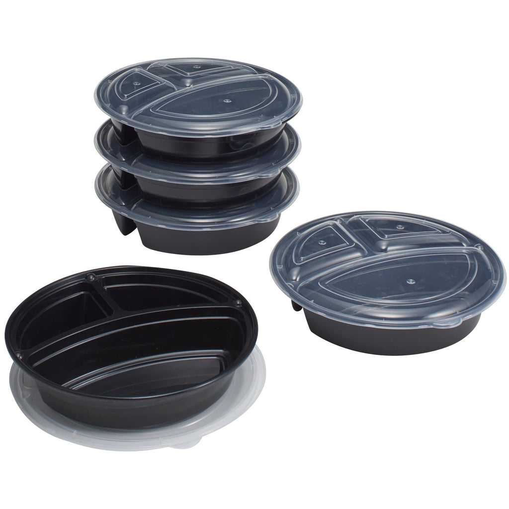 Deliciously Squishy 5-Pack Round Meal Prep Containers with 3 Compartments and Lids, 1L, BPA-Free, Microwave & Dishwasher Safe, Made for F... - Playful Star & Heart Shaped Geometric NeeDoh - Default Title