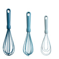 Premium Kitchen 3-Piece Silicone Whisk Set, 10.5"/10.4"/9.6" L, Blue Color - Kitchen Gadget Tool for Quick Food Prep - Default Title