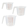 Multi-Functional 3-Piece Tapered Spout Nesting Plastic Measuring Cups Set, Clear - Premium Stainless Steel Garlic Presser & Peeler - Default Title