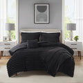 Fluffy Down Alternative Full/Queen Comforter Set, All-Season, 5-Piece, Black Cozy Plush - Cloud-Like Soft Lightweight Bed Comforter - Default Title