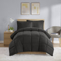 Fluffy Down Alternative All in One Down Alt Reversible Comforter and Sheet set- 5 Piece, Twin, Black - All-Season Down Alternative Comforter Insert - Default Title