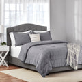 Heavyweight Warmth Full/Queen Comforter Set, All-Season, 5-Piece, Grey Waffle Check - All-Season Down Alternative Comforter Insert - Default Title