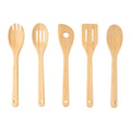 Seamless One-Piece 5pk Bamboo Spoons for Cooking, Kitchen Essential Tools Set - Durable Turner & Ladle Utensil Set for Home Chefs - Default Title