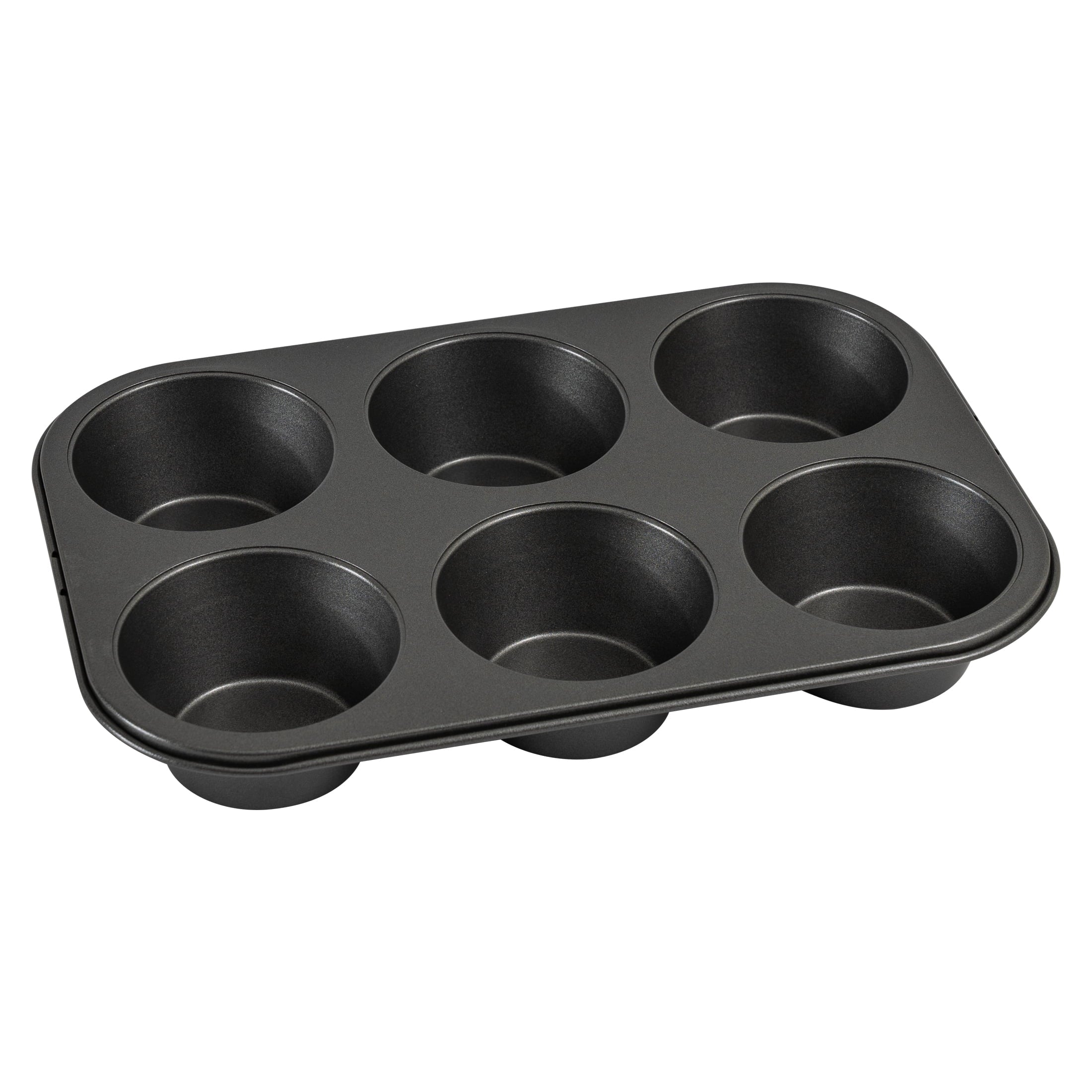Time-Saving 6 Cup Jumbo Muffin Pan, Non-Stick Bakeware,3.4 inch Diameter Cups,Gray,Carbon Steel - Kitchen Gadget Tool for Quick Food Prep - Default Title
